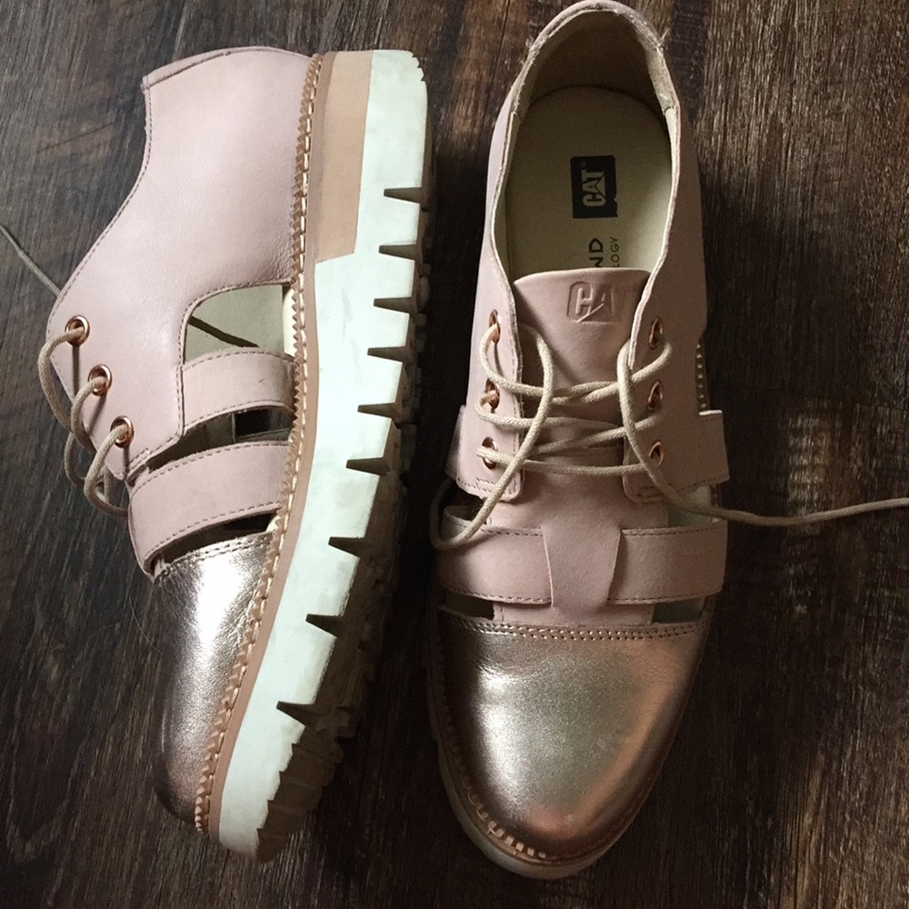 CAT rose gold shoes Sz 8.5